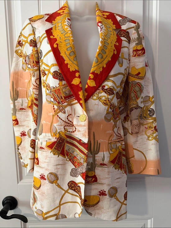 Louis Feraud Jackets & Blazers - Louis Feraud 1980’s motif Printed Blazer
